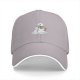 Black baseball cap with a melting snowman graphic for winter style