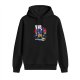 Black hoodie with colorful Cobra Puffs graphic print