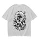 Oni Mask Samurai Floral Graphic Olive T-Shirt