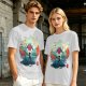 Hunter x Hunter Anime Graphic Tee with Sunset Landscape Art