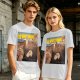 Olive T-Shirt With Surreal Cat Art Print