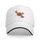 Black baseball cap with dancing pumpkin holding a fall drink design