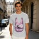 Olive T-Shirt With Witch Riding Broom Silhouette In Bunny Outline