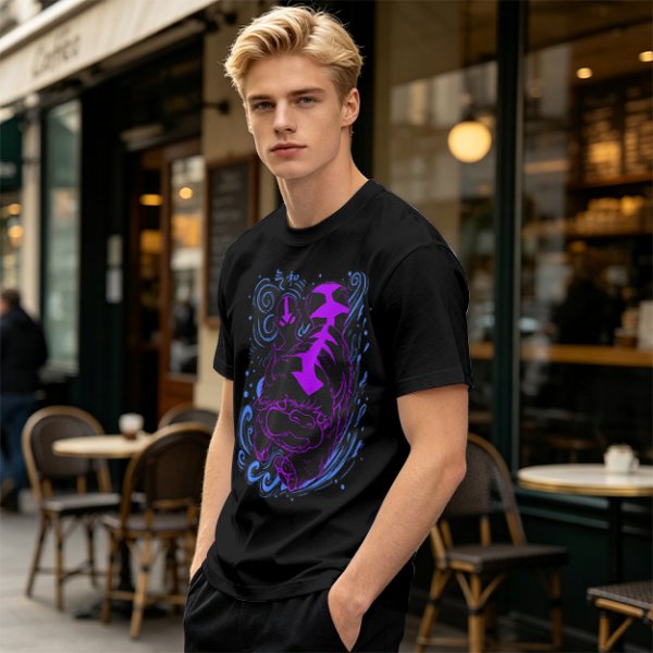 Olive Green T-Shirt With Neon Purple Avatar The Last Airbender Art Print
