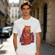 Olive T-Shirt With Nerdy Ginger Cat Reading Book Print