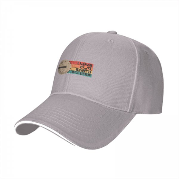 I Love Flat Earth Eclipse Graphic Black Baseball Cap