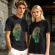 Olive Anime Graphic T-Shirt With Warrior And Giant Artwork