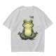 Olive T-Shirt With Meditating Frog Graphic Print