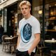 Olive T-Shirt With Crescent Moon And Dancing Spirit Graphic