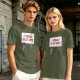 Olive t-shirt with cat holding 'It Probably Can Get Worse' sign