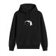 Black hoodie with cute cartoon black cat graphic