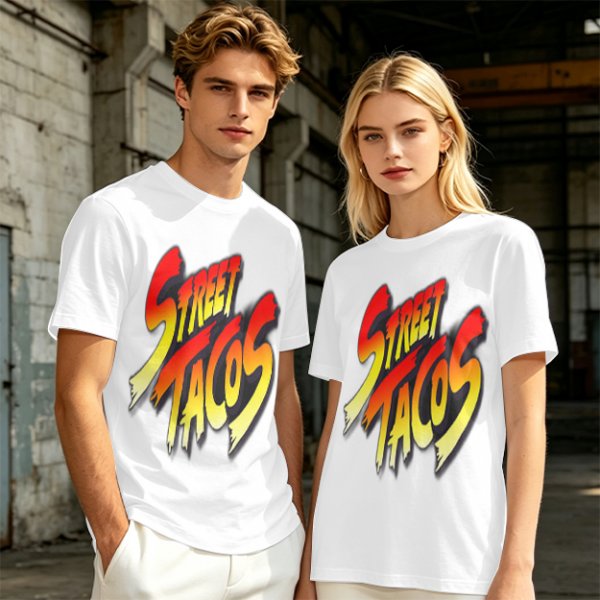 Olive Green T-Shirt With Street Tacos Gradient Graphic Print