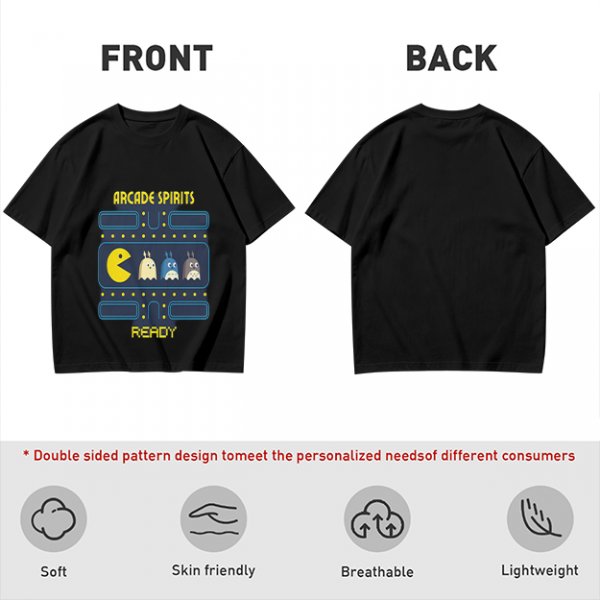 Arcade Spirits Ready Pac-Man Themed Graphic T-Shirt