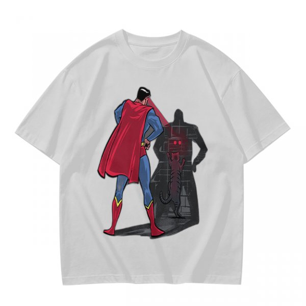 Olive T-shirt with Superman Laser Eyes Art Print