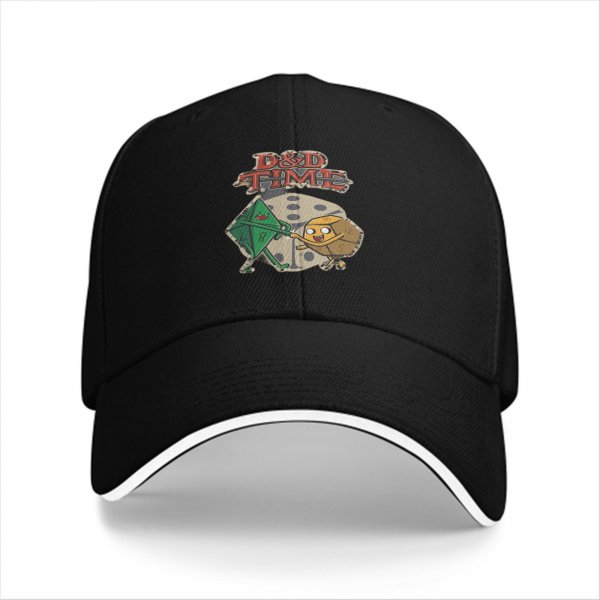 D&D Time Adventure Themed Baseball Cap With Dice Characters