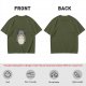 Olive T-shirt with Angry Totoro Graphic Print