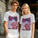 Olive T-shirt with Princess Mononoke Mask Graphic Print