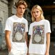 Olive Green T-Shirt With My Neighbor Totoro Art Nouveau Print