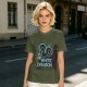 Olive T-Shirt With Neon White Dragon Graphic Print