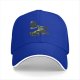 Black baseball cap with a green frog bench pressing weight design