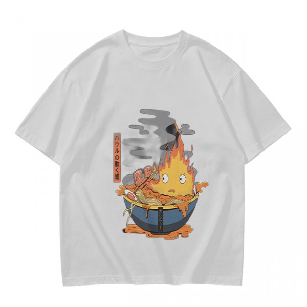 Howl's Moving Castle Calcifer Ramen Graphic T-Shirt