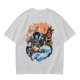 Olive T-shirt with Skeleton Musician Playing Guitar Over Ocean Waves