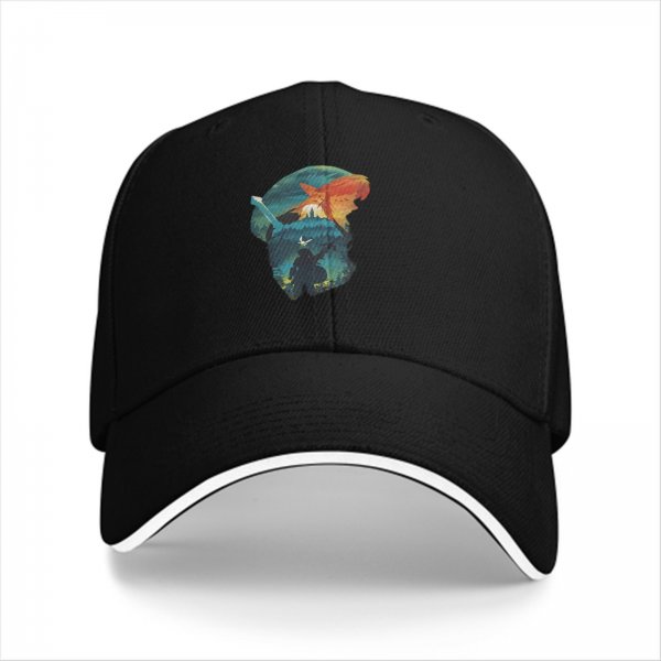 Black Baseball Cap With Fantasy Warrior Art Print