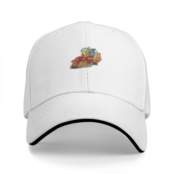 Black Baseball Cap With Avatar Aang Graphic Print