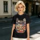 Olive T-shirt with cute chibi anime character group print