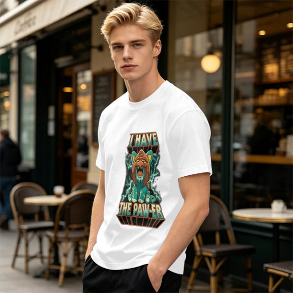 I Have The Paw-er Lion Graphic Olive T-Shirt