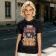 Olive T-Shirt with Cat Ramen Shop Artwork
