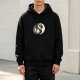 Black hoodie with yin yang cat graphic design