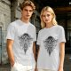Olive Green T-Shirt With Detailed Fantasy Crest Graphic