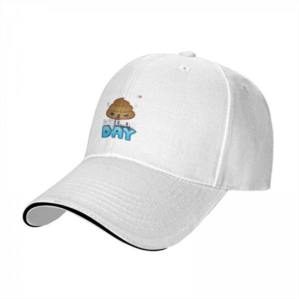 Black baseball cap with poop emoji graphic and 'Different Day' text
