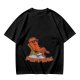 Olive T-shirt with Relaxed Cartoon Chili Pepper Wearing Sunglasses and Peppers Text