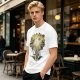 Olive Green T-Shirt With Glowing Tree Reflection Art