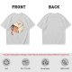 Olive T-Shirt With Whimsical Cat Mug Graphic Print