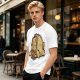 Olive Green T-Shirt With Cartoon Droopy Pug Graphic Print