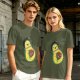 Olive T-Shirt With Astronaut Avocado Monster Print