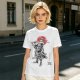 Olive T-shirt with Samurai Swordsman and Red Sun Print