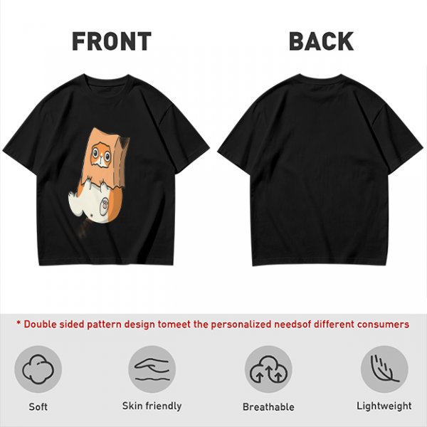Olive T-Shirt With Cute Hamster In Paper Bag Print