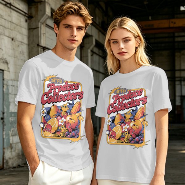 Certified Produce Collectors Graphic T-Shirt with Fruit and Creatures