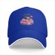 Black baseball cap with a bag of cute pink Kirby characters print