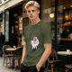 Olive T-Shirt With Chibi Princess Mononoke Wolf Rider Artwork