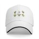 Black baseball cap with cartoon fitness avocado illustrations
