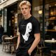 Olive T-Shirt With Cute Running Ghost Dinosaur Graphic Print