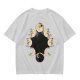 Olive T-Shirt With Cat Phases Moon Cycle Graphic Print