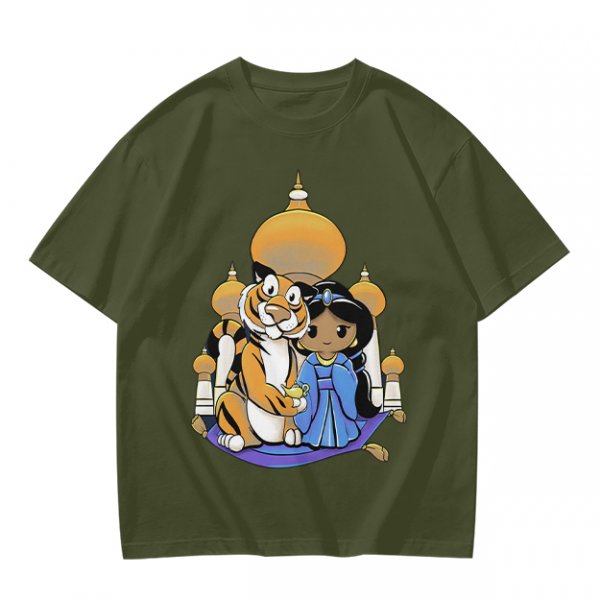 Disney Aladdin Princess Jasmine and Rajah Tiger Graphic T-Shirt