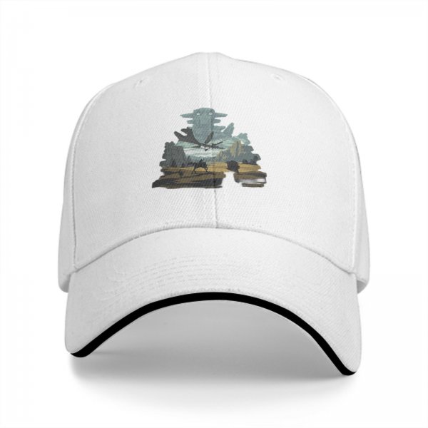 Black Baseball Cap With Fantasy Dragon Rider Landscape Art Print