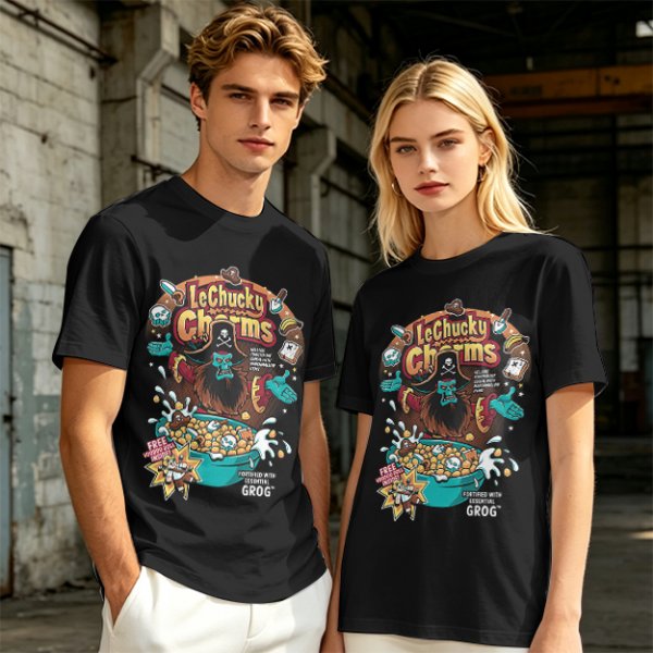 Olive T-Shirt With LeChucky Charms Pirate Cereal Graphic